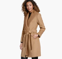 Wool-Blend Coat With Removable Knit Collar - 04501804-L