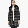 Plaid Coat With Removable Faux-Fur Collar - 04501812-S -Sleek Wear Store 451812 master