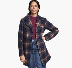 Sleek Wear Store 34 Plaid Teddy Coat - 04501813-M