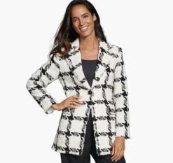 Sleek Wear Store 26 Large Houdstooth Tweed Blazer - 04501814-M