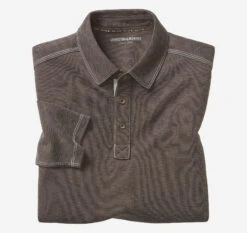 Vintage Slub Long-Sleeve Polo - 07405542-XXL