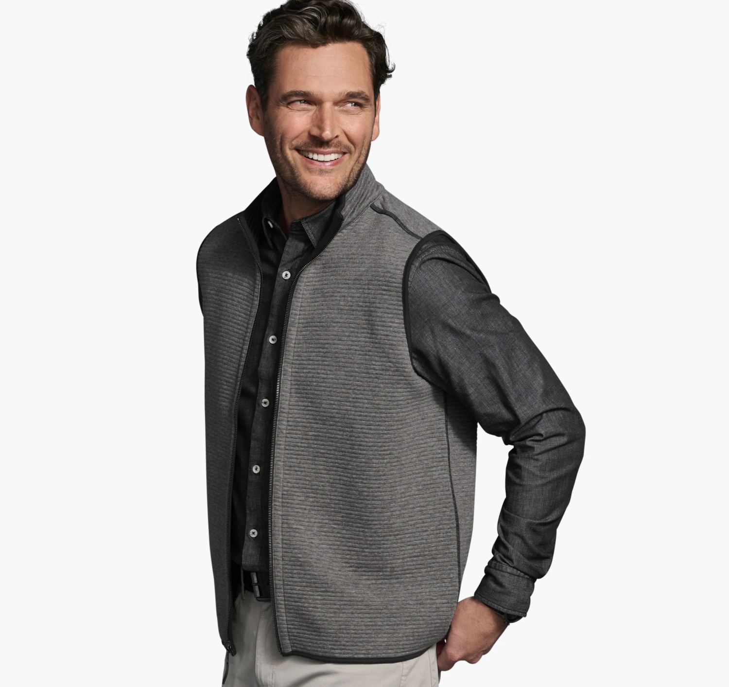 Reversible Channel Quilted Vest - 07405917-M 3 Reversible Channel Quilted Vest - 07405917-M