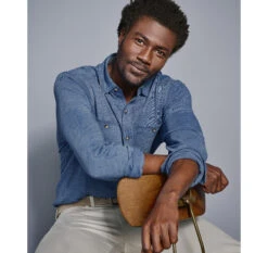 XC Flex® Stretch Indigo Long-Sleeve Shirt - 07405937-3XL -Sleek Wear Store 745937 master 3