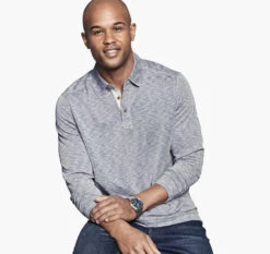 Vintage Slub Long-Sleeve Polo - 07406533-XXL -Sleek Wear Store 746533 master 1