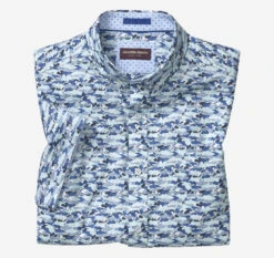 Printed Cotton Short-Sleeve Shirt - 07409041-L