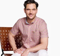 Printed Cotton Short-Sleeve Shirt - 07409274-XXL