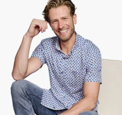 Printed Cotton Short-Sleeve Shirt - 07409277-XXL