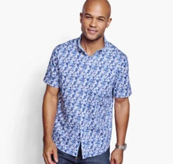 Printed Cotton Short-Sleeve Shirt - 07409282-L-S